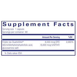 Pure Encapsulations Folate 5000 supplements facts