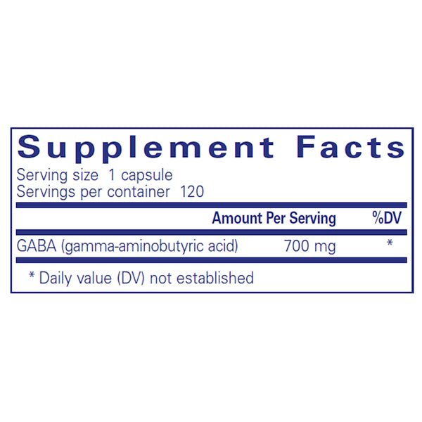 Pure Encapsulations GABA 700mg supplements ingredients