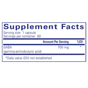 Pure Encapsulations GABA 700mg supplements facts