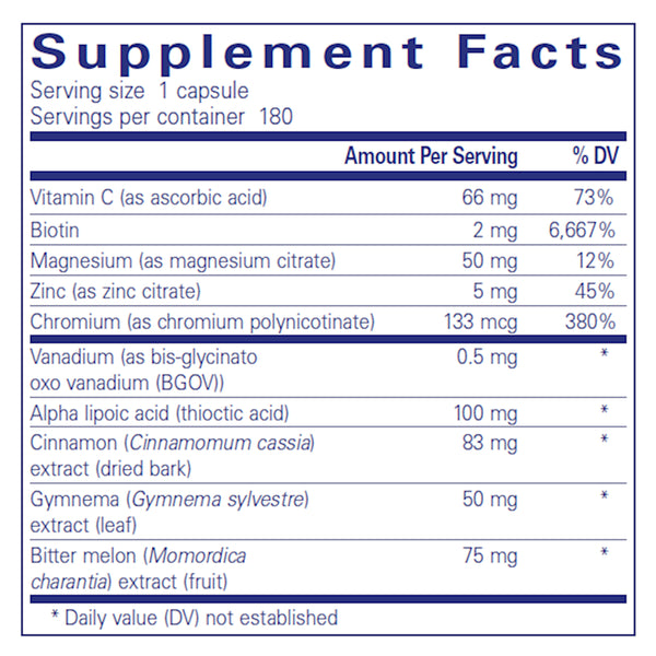 Pure Encapsulations GlucoFunction Supplement Ingredients