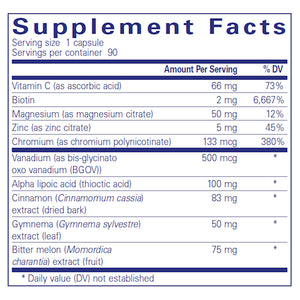 Ingredients of Pure Encapsulations GlucoFunction Dietary Supplement 