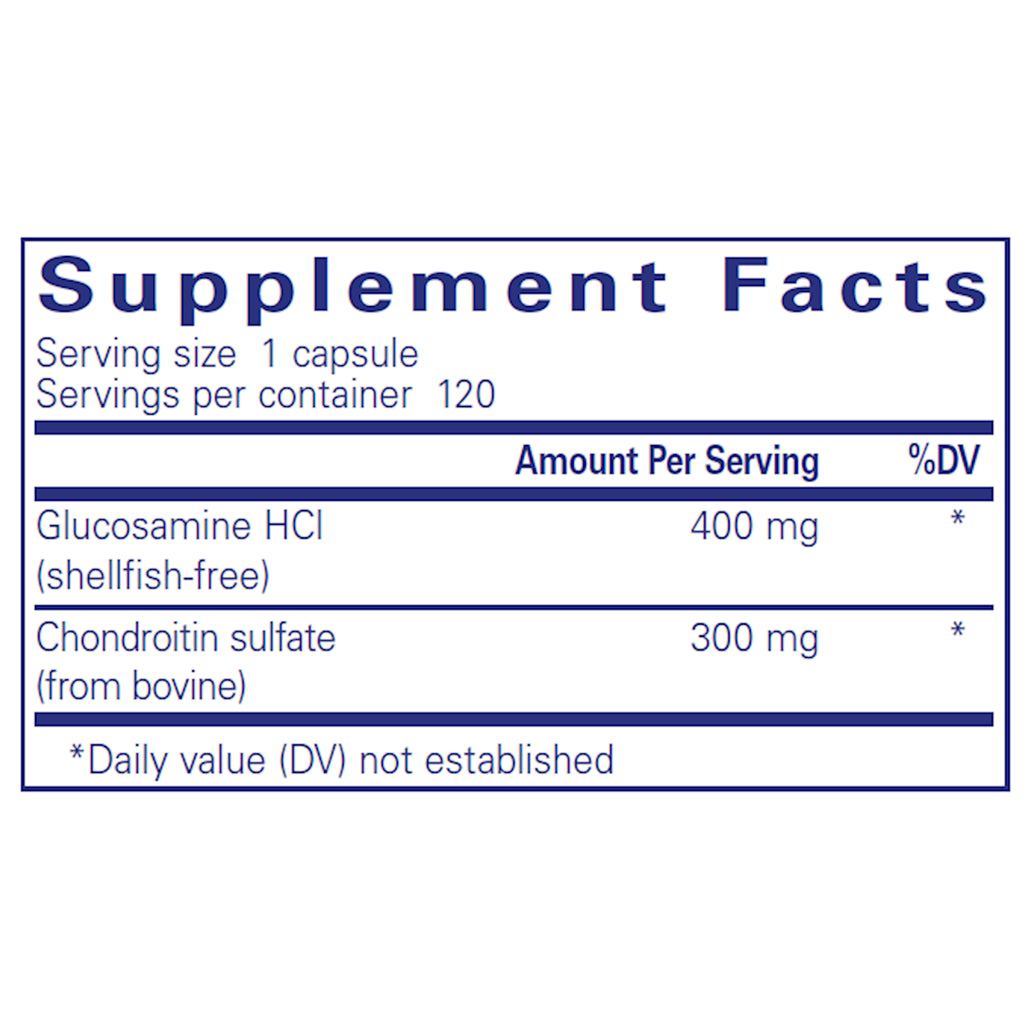 Pure Encapsulations Glucosamine HCl Chondroitin supplements facts