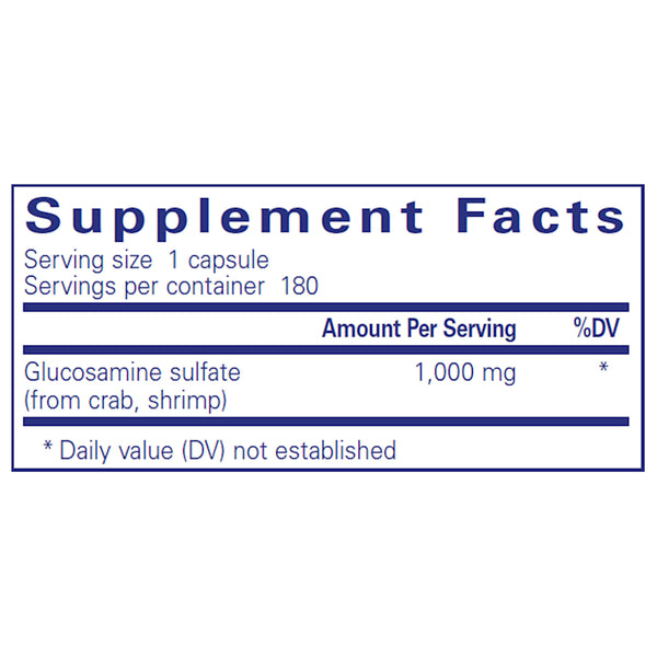 Pure Encapsulations Glucosamine Sulfate 1000mg supplements ingredients