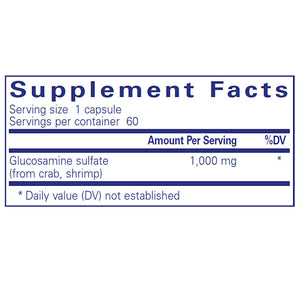 Pure Encapsulations Glucosamine Sulfate 1000mg supplements facts