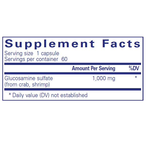 Pure Encapsulations Glucosamine Sulfate 1000mg supplements facts