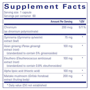 Pure Encapsulations Glucose Support Formula Supplement Ingredients