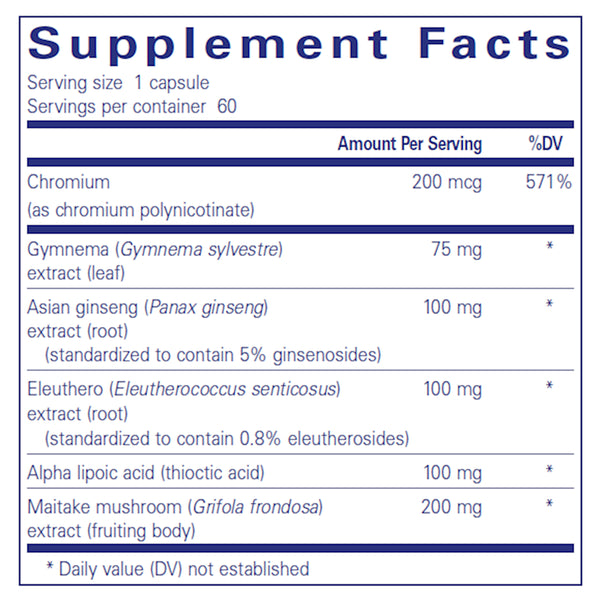 Pure Encapsulations Glucose Support Formula Supplement Ingredients