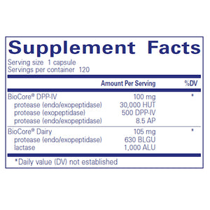 Pure Encapsulations Gluten/Dairy Digest Dietary Supplement Ingredients