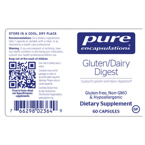 Pure Encapsulations Gluten/Dairy Digest for G.I. Comfort 