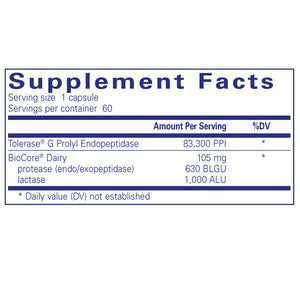 Ingredients of Pure Encapsulations Gluten/Dairy Digest 