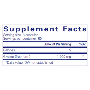 Pure Encapsulations Glycine 500 mg supplements facts