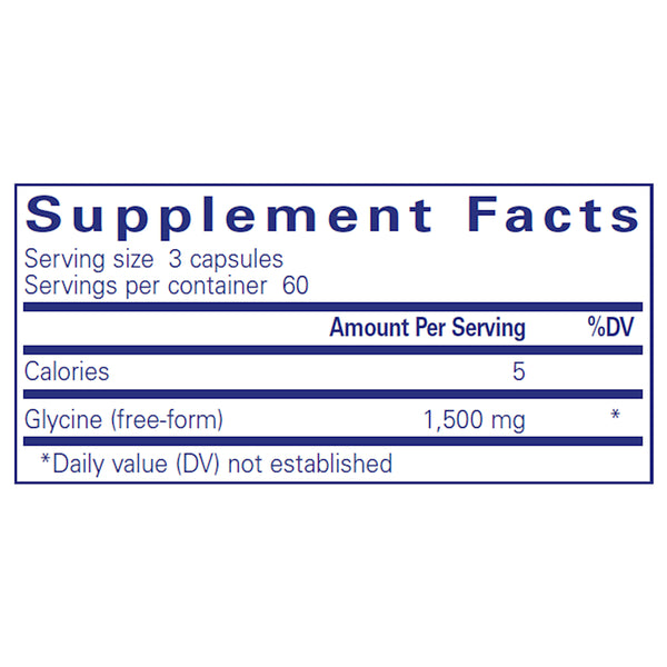 Pure Encapsulations Glycine 500 mg supplements facts