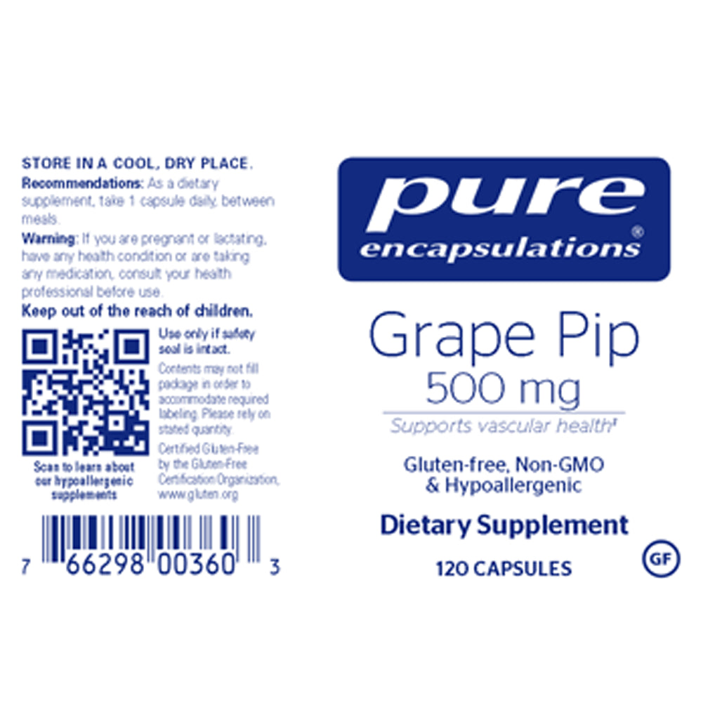Grape Pip 500mg Pure Encapsulations