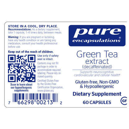 Pure Encapsulations Green Tea extract for Cardiovascular Health