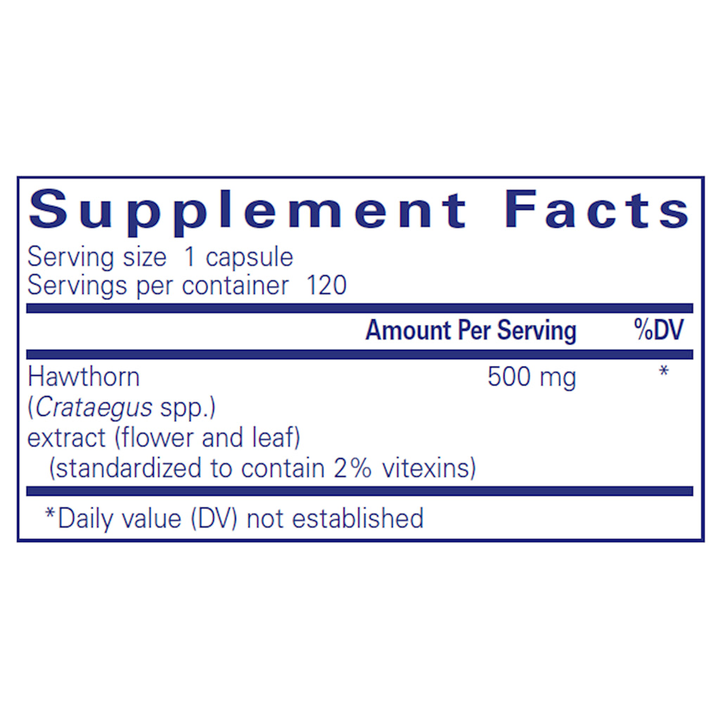 Pure Encapsulations Hawthorne Extract supplements facts