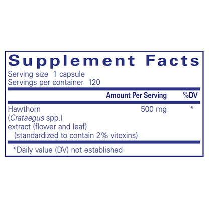 Pure Encapsulations Hawthorne Extract supplements facts