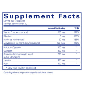 Ingredients of Pure Encapsulations Hist Reset Dietary Supplement