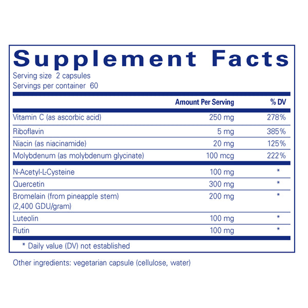 Ingredients of Pure Encapsulations Hist Reset Dietary Supplement