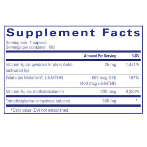 Pure Encapsulations Homocysteine Factors supplements facts