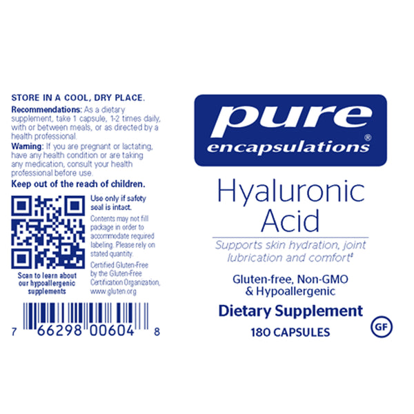 Pure Encapsulations Hyaluronic Acid Supplement for skin hydration