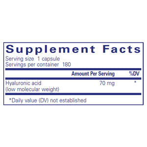 Pure Encapsulations Hyaluronic Acid 70 mg supplements facts