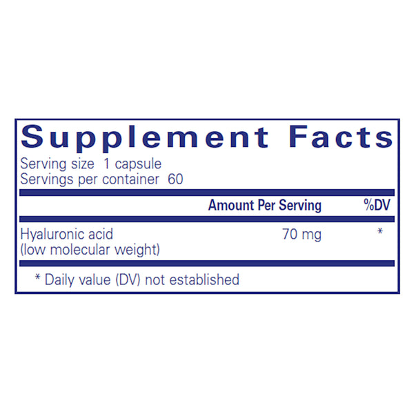 Pure Encapsulations Hyaluronic Acid Supplement Ingredients
