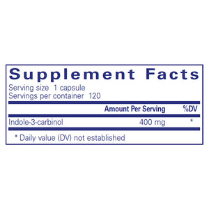 Pure Encapsulations Indole-3-Carbinol 400mg supplements facts