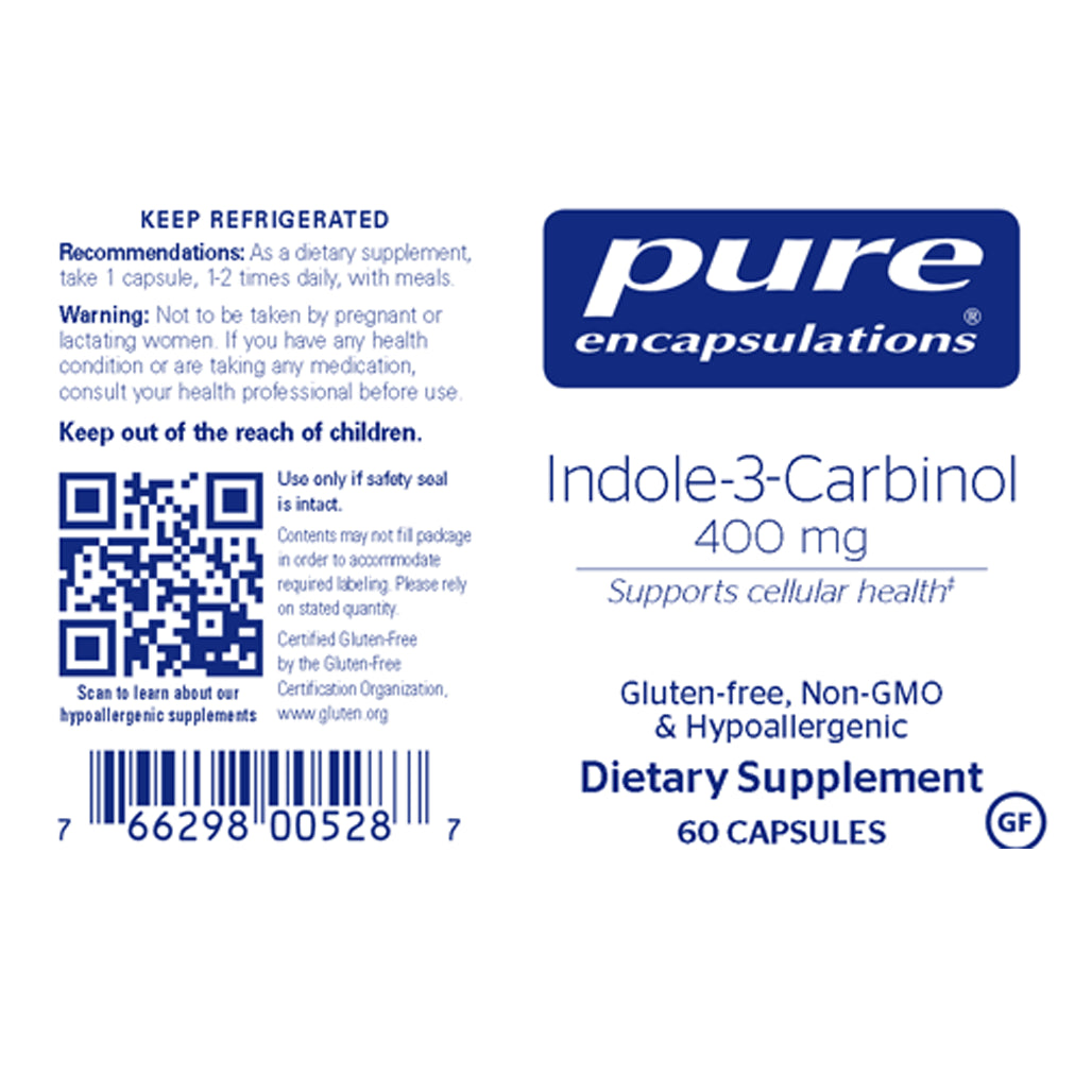 Pure Encapsulations Indole-3-Carbinol 400mg for Breast Health