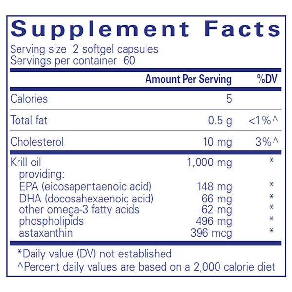 Ingredients of Pure Encapsulations Krill-plex Dietary Supplement