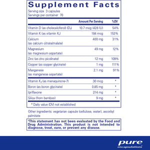 Pure Encapsulations +Cal+ with Ipriflavone supplements facts
