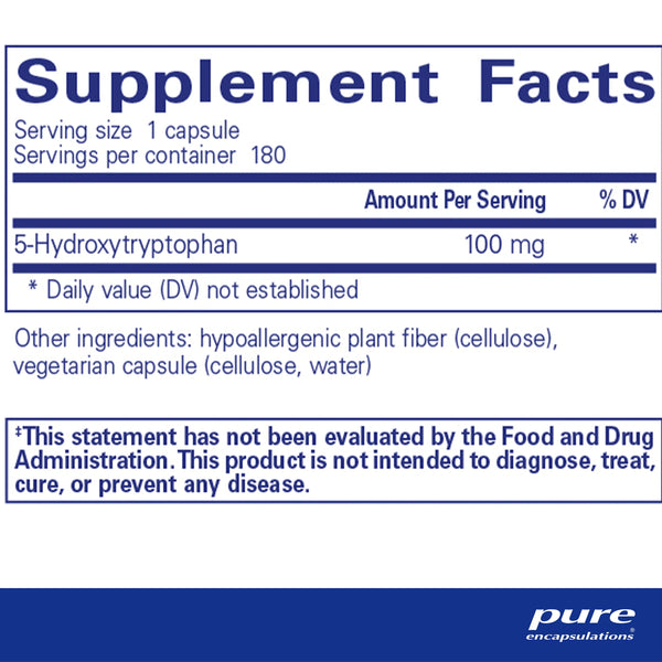 Pure Encapsulations 5-HTP 100 mg Supplement Ingredients
