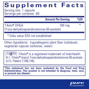 Pure Encapsulations 7-Keto DHEA 100 mg Supplement Ingredients