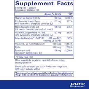 Pure Encapsulations B-Complex Plus supplements facts