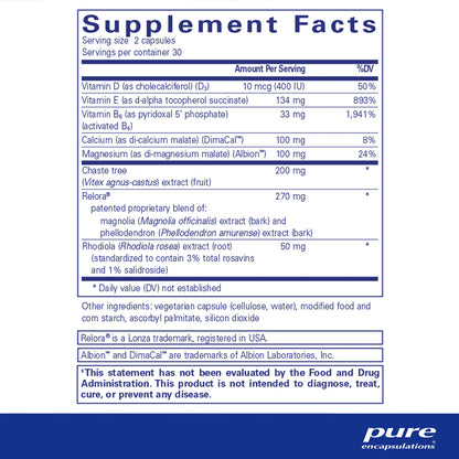 Pure Encapsulations PMS Essentials supplements facts