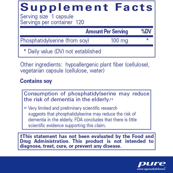 Pure Encapsulations PS 100 supplements ingredients