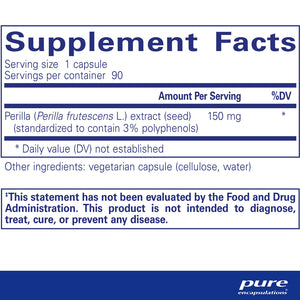 Pure Encapsulations Perilla Extract supplements facts