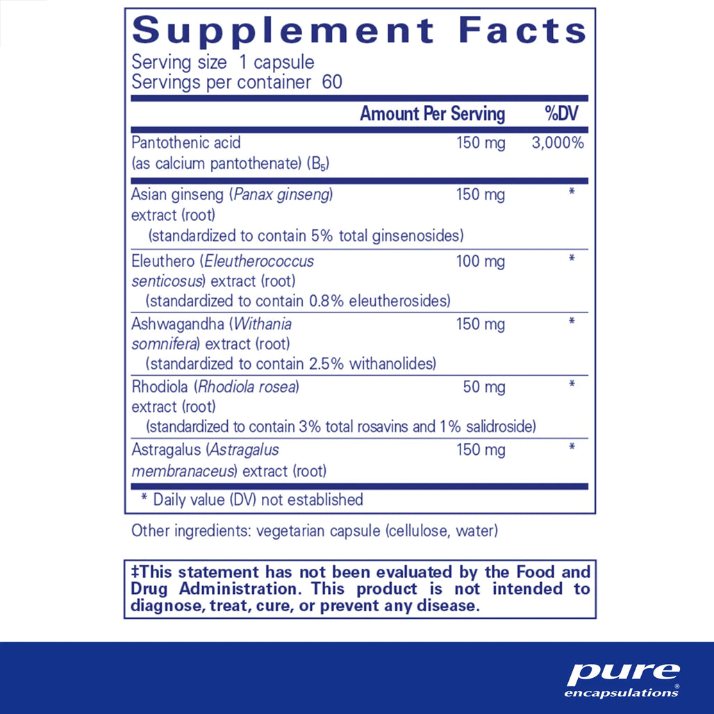 Pure Encapsulations Phyto-ADR supplements facts