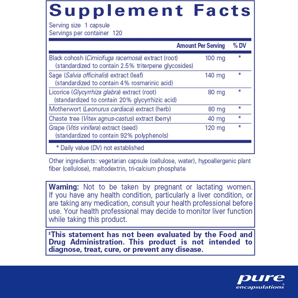 Pure Encapsulations PhytoBalance II supplements facts