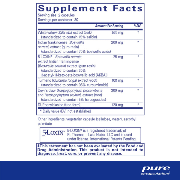 Pure Encapsulations Phyto UltraComfort supplements facts