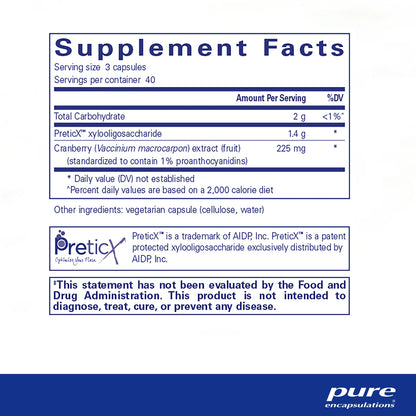 Pure Encapsulations Poly-Prebiotic supplements facts