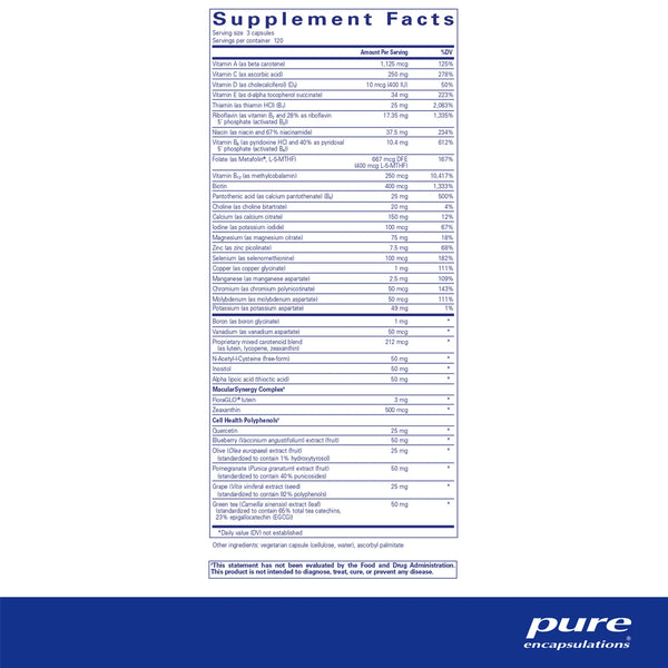 Pure Encapsulations Polyphenol Nutrients supplements facts