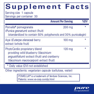 Pure Encapsulations Pomegranate Plus supplements facts