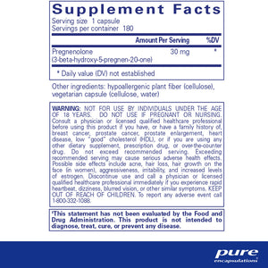 Pure Encapsulations Pregnenolone 30mg supplements ingredients