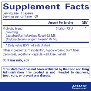 Pure Encapsulations ProbioMood supplements facts