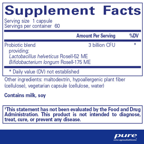 Pure Encapsulations ProbioMood supplements facts