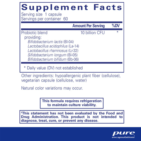 Pure Encapsulations Probiotic-5 supplements facts