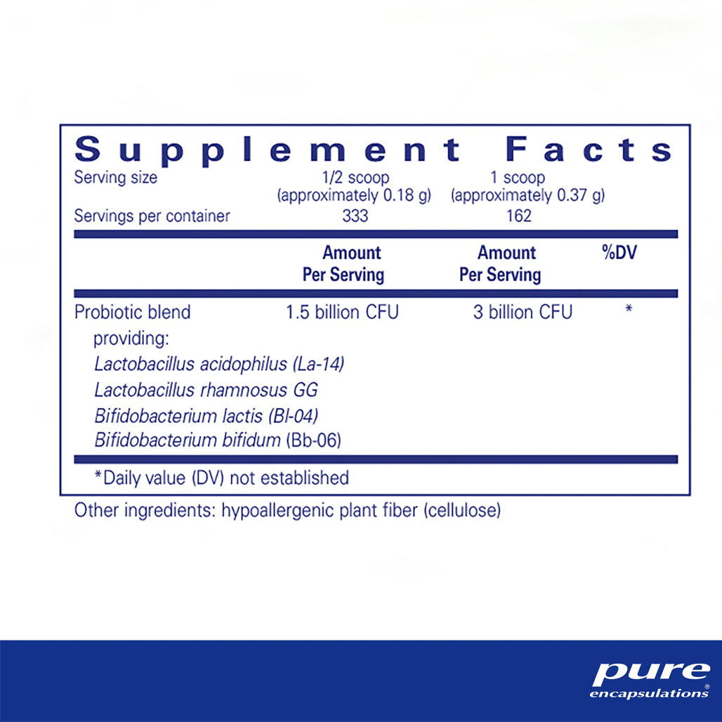 Pure Encapsulations Probiotic 123 supplements facts