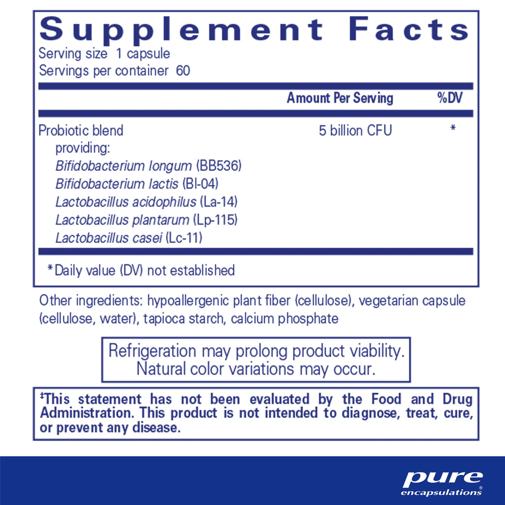 Pure Encapsulations Probiotic IMM supplements facts