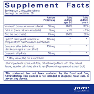 Pure Encapsulations PureDefense chewables supplements facts