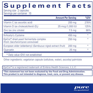 Pure Encapsulations PureDefense w/NAC travel pack supplements facts